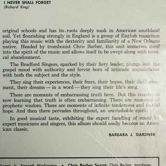 Alex Bradford And Chris Barber Pop Gospel Live From London Album 1963 LP 1069 - Picture 4 of 4